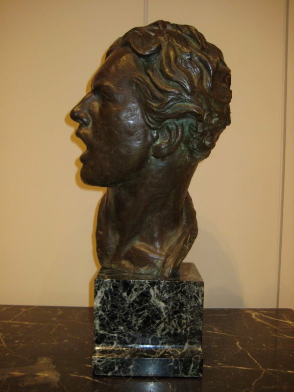 French Male bust by Alexandre Kelety For Sale