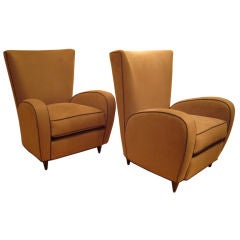 Pair of stylish Italian armchairs in the style of Paulo Buffa 