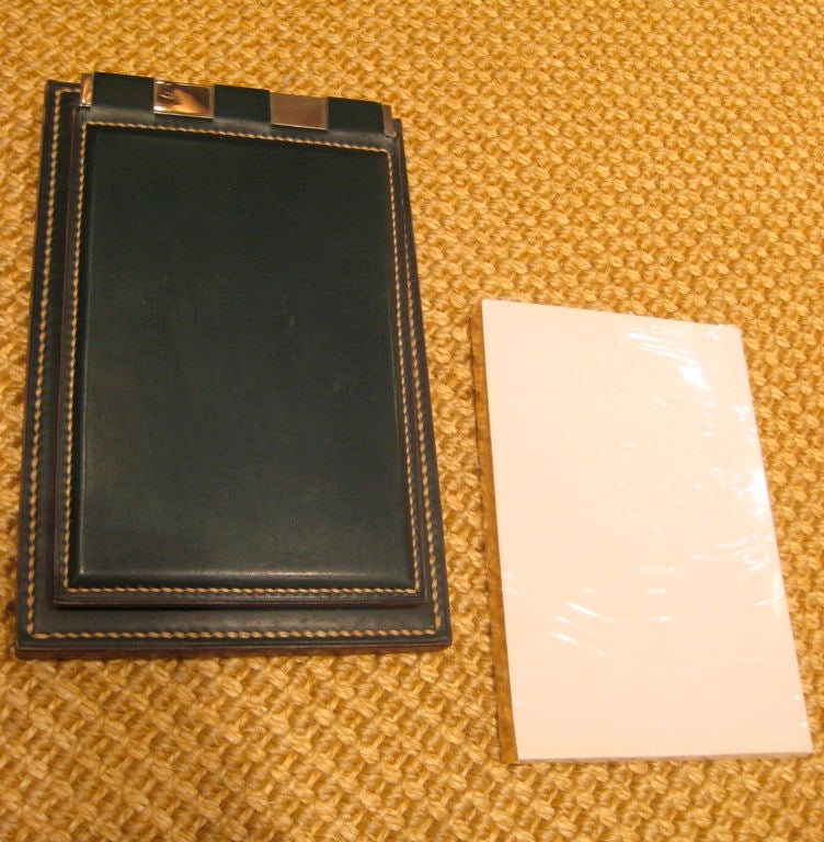Leather Hermes notepad by Paul Dupre- Lafon (and new re-fill by Hermes) For Sale