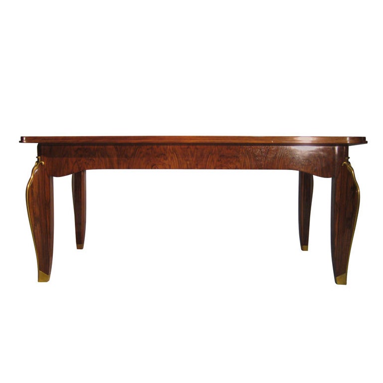 Leleu Coffee Table with Eglomise Top For Sale