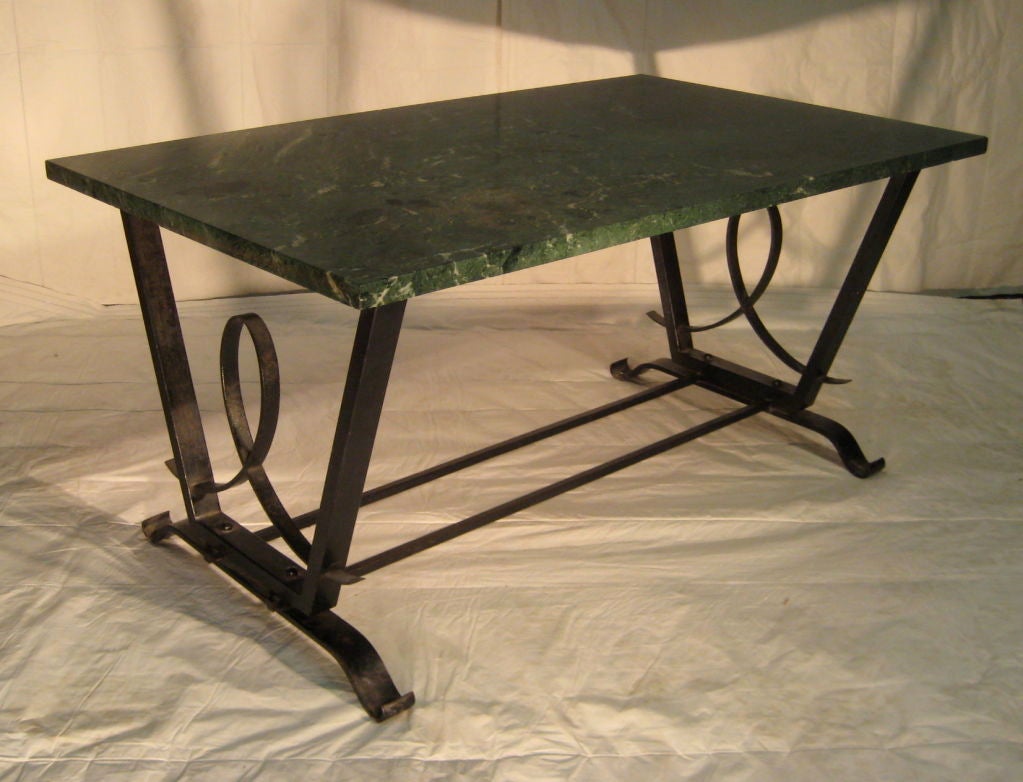 French 1940's iron table in the manner of Raymond Sube