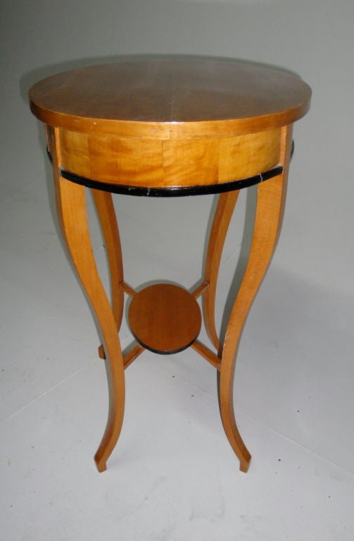 Biedermeier oval birch side table