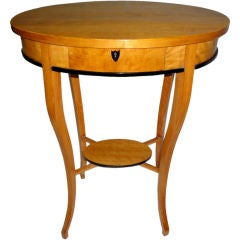 Biedermeier oval birch side table