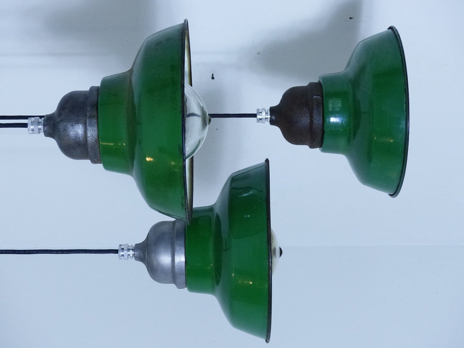 1930 set of 3 industrial Crouse-hinds lights