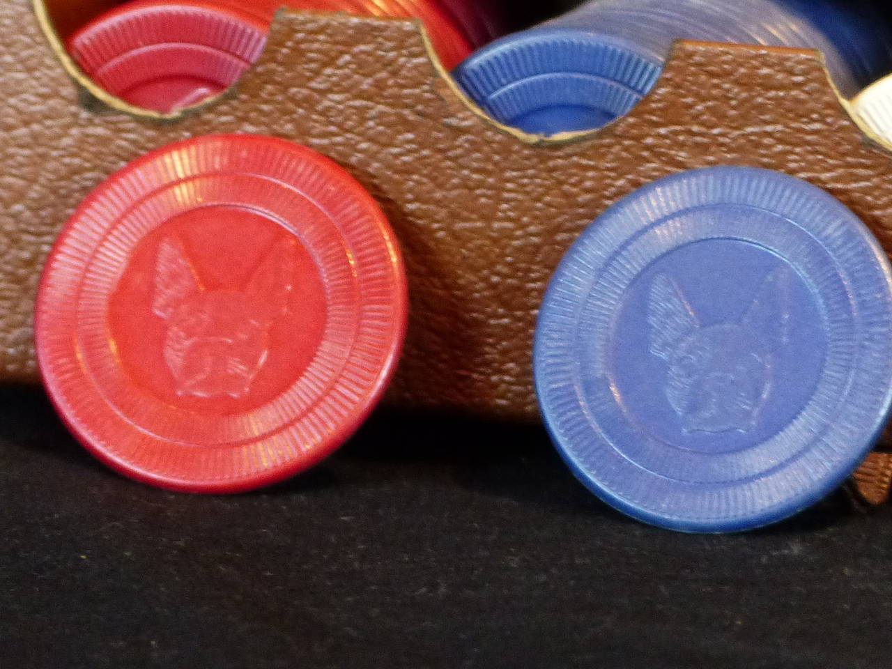 Folk Art 1930 Peau-Doux Vintage Sets of Poker Chips