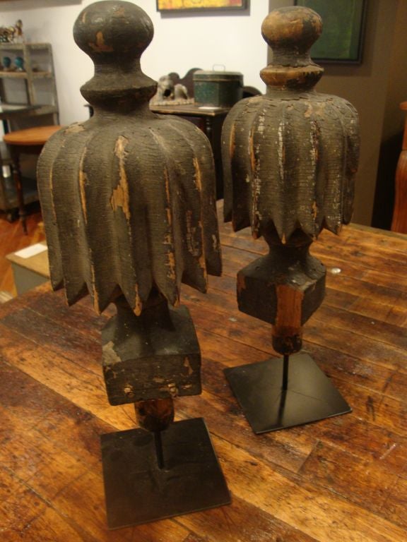 Wooden decorative carvings from a horse drawn Hearse. Price is for the pair