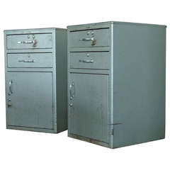 Pair of Steel Bank Cabinets