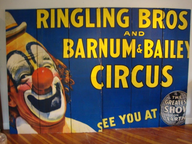 Extremely rare circus sign from a private collection in southern California