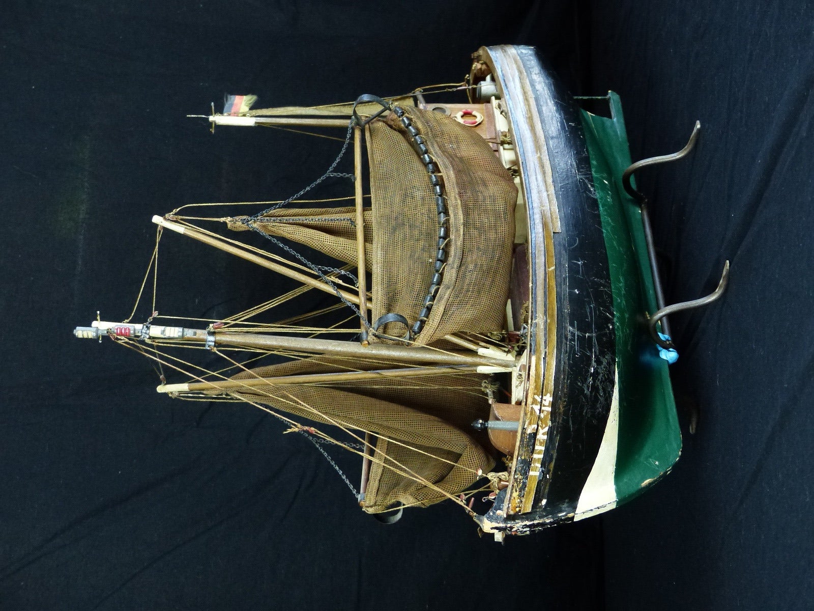 Rare, North Sea Trawler, hand made including nets. Original paint surface and details