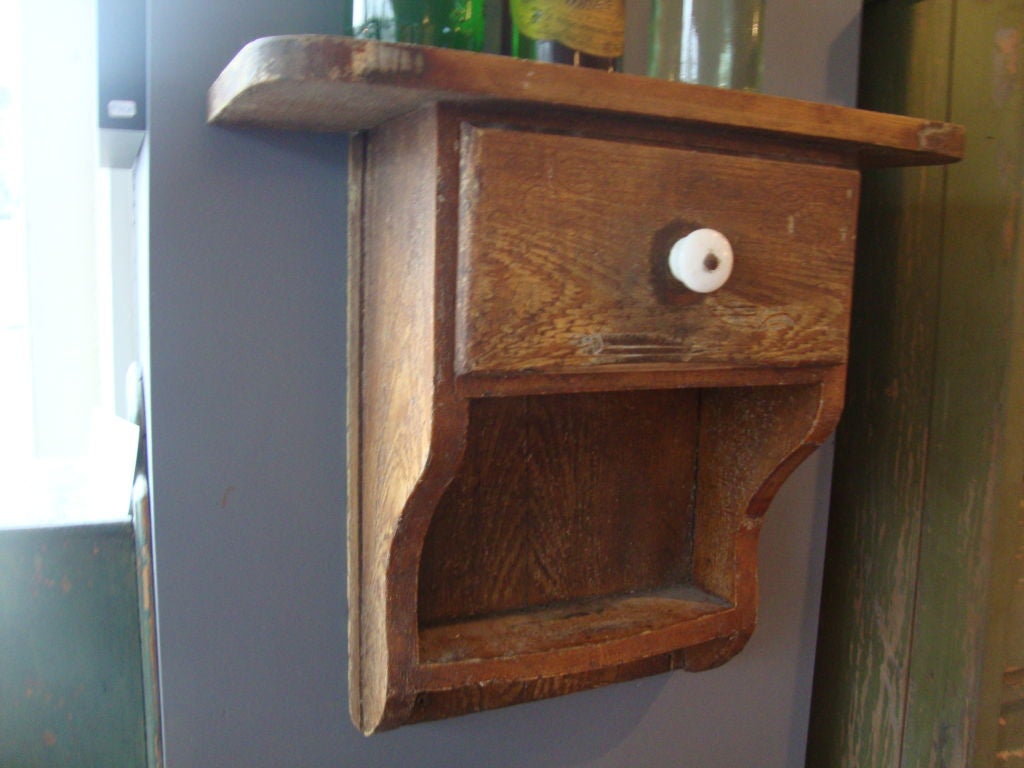 Pine painted clock/wall shelf