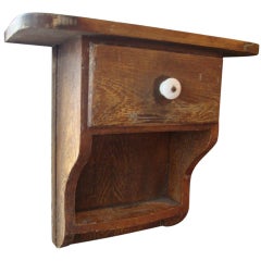 Pine painted clock/wall shelf