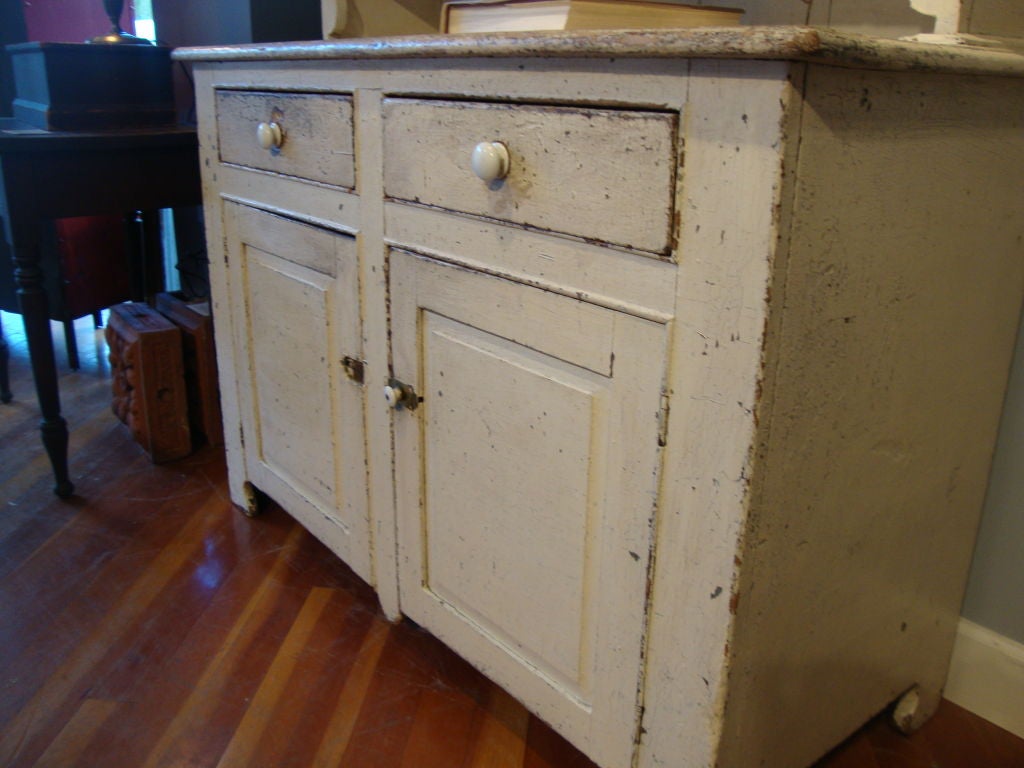 Pine stepback cupboard