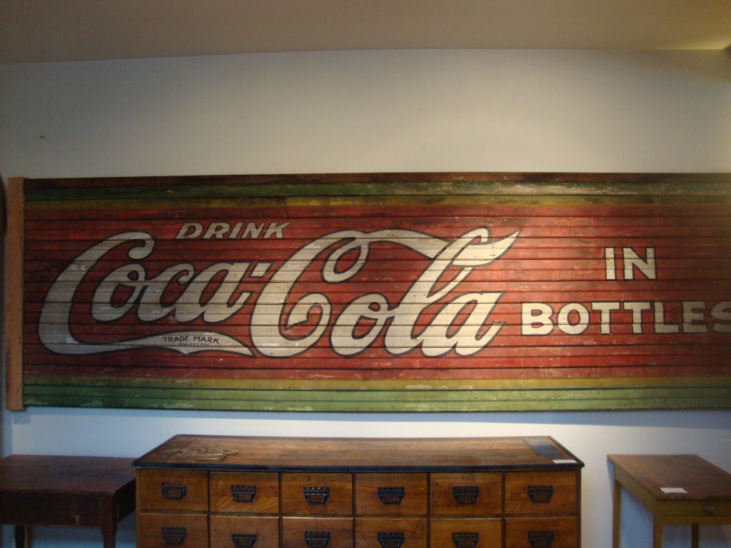coca cola wood sign