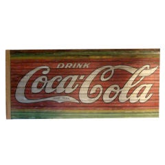 Large wooden Coca-cola sign