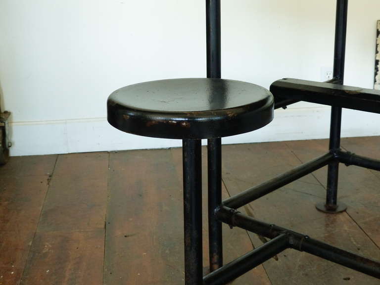 Mid-20th Century Copper Topped Flip Seat Table
