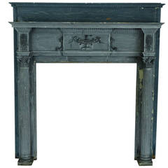 19th c. Painted Wooden Mantle