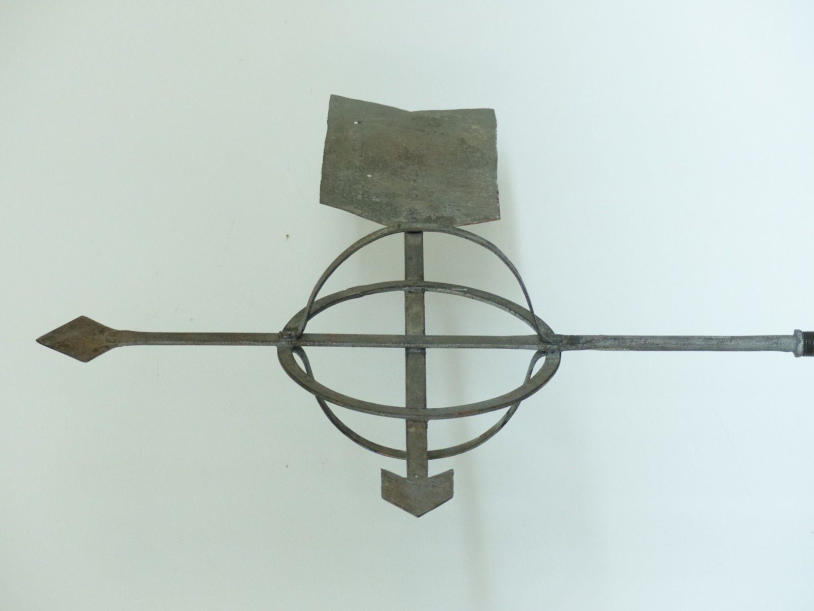 Handmade forged metal Directional weathervane, with full provenance available with condition report. 
The piece has never been on the market and was once on the roof top of a local church in Southern Ontario. 
Excellent original surface.
 