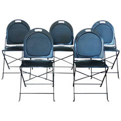 Retro 20th Century Simmons Folding Metal Side Chairs