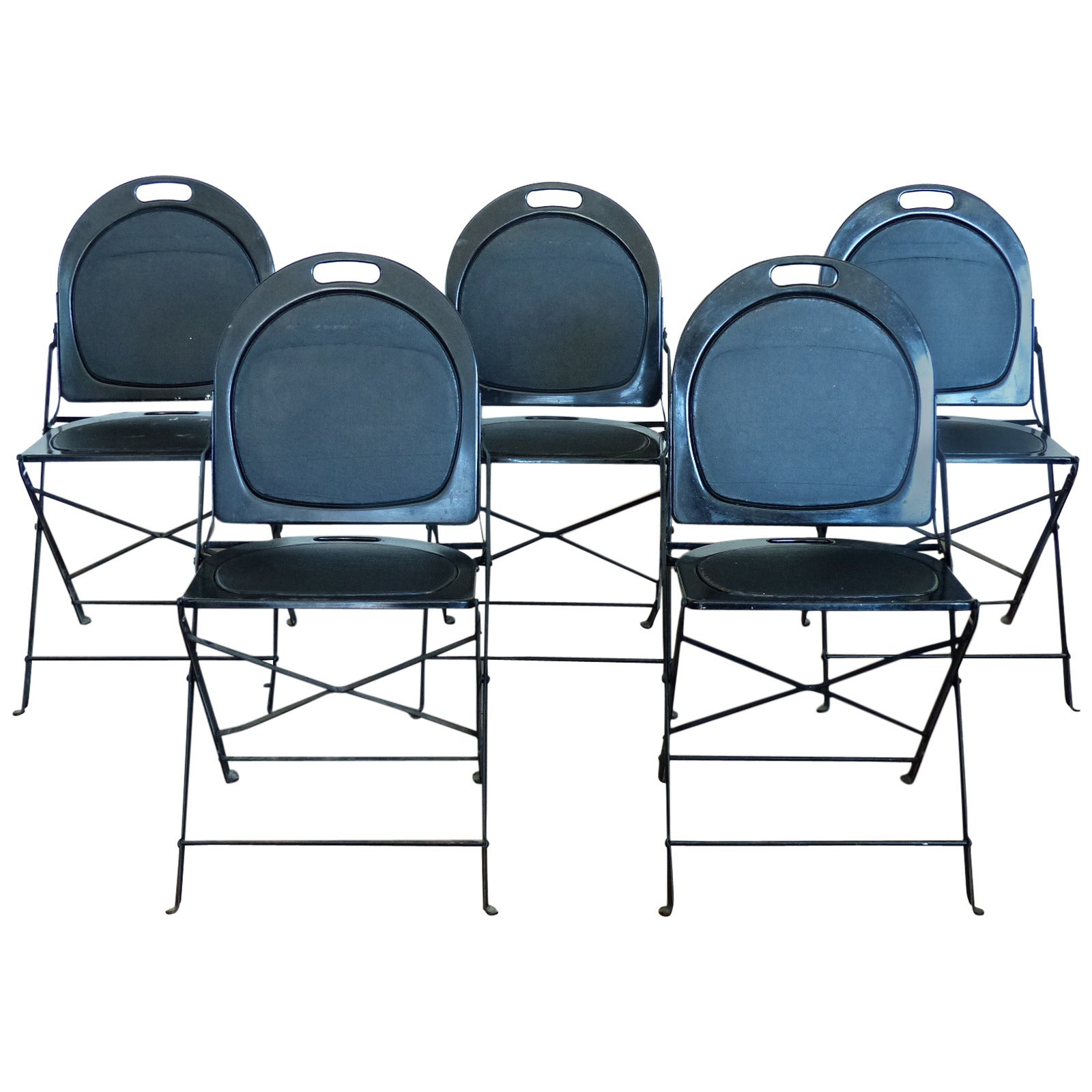 20th Century Simmons Folding Metal Side Chairs