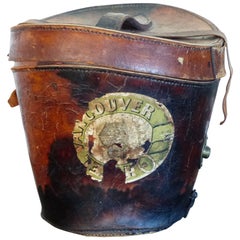 1885 English Leather Hat Box