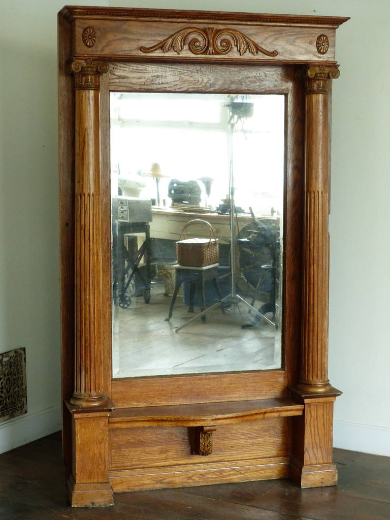 American Craftsman White Oak Architectural Pier Mirror