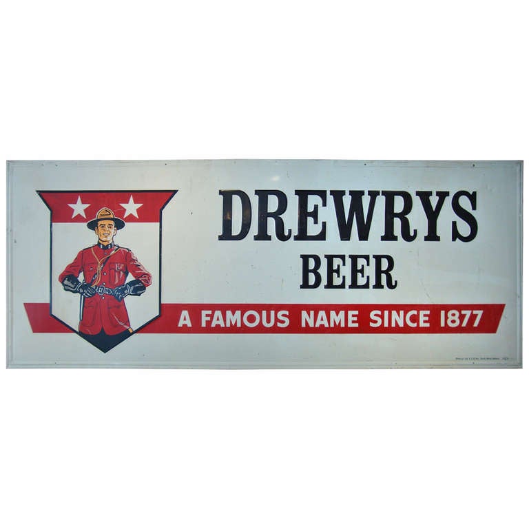 Drewrys Beer Sign at 1stdibs