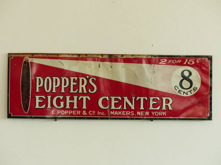 Great, small cigar sign, with crisp surface paint and logo.