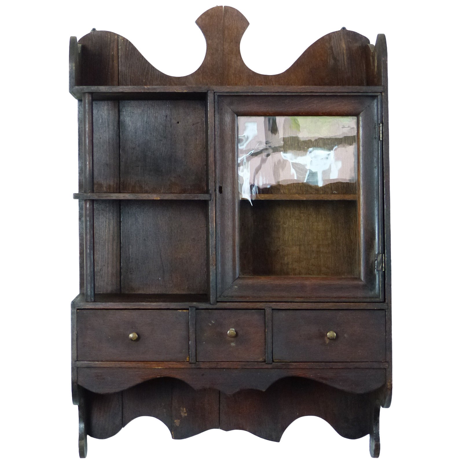 1920 Small Wall Hanging Apothecary Cabinet