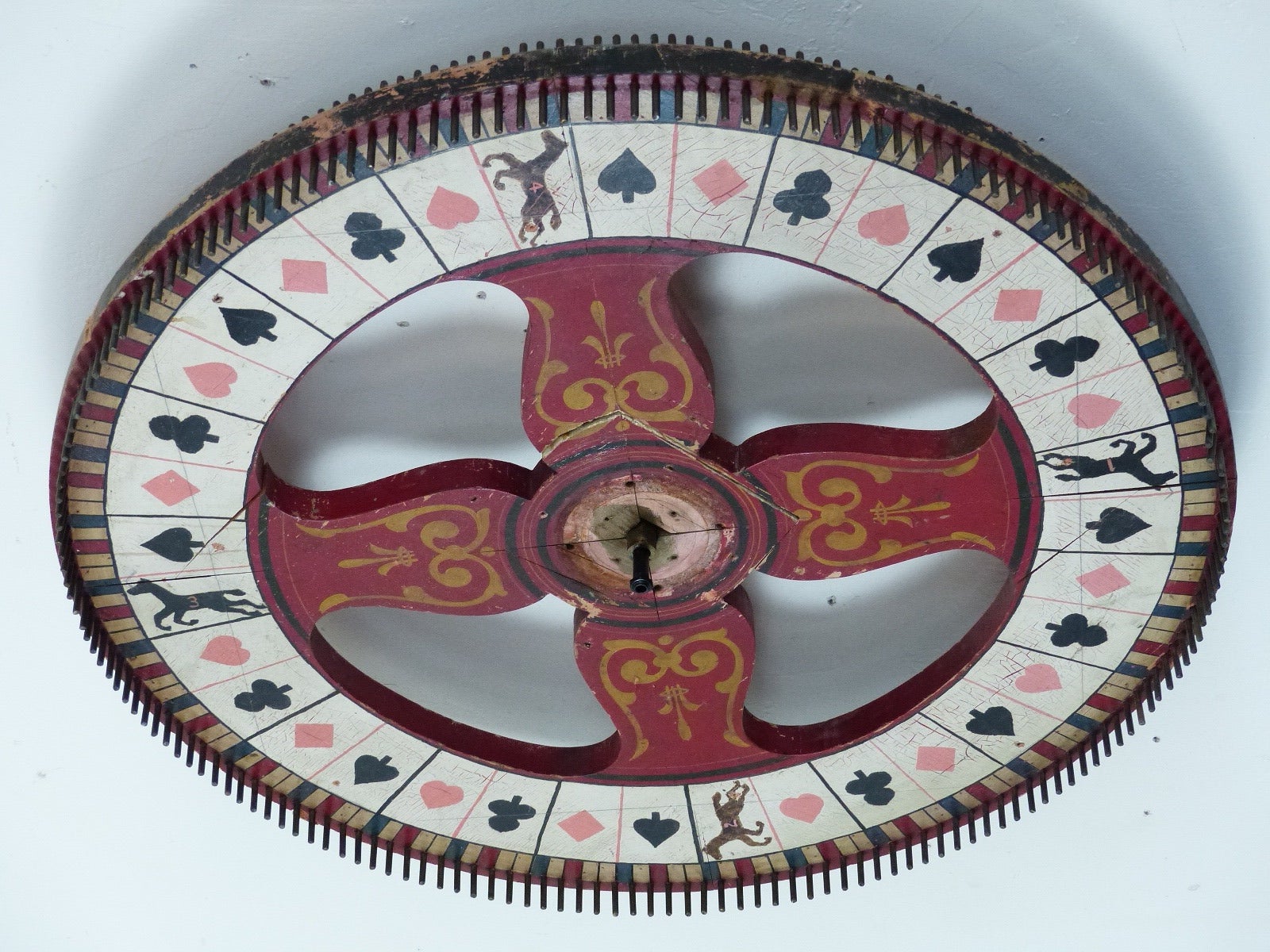 Two-Sided Vintage Wooden Game Wheel