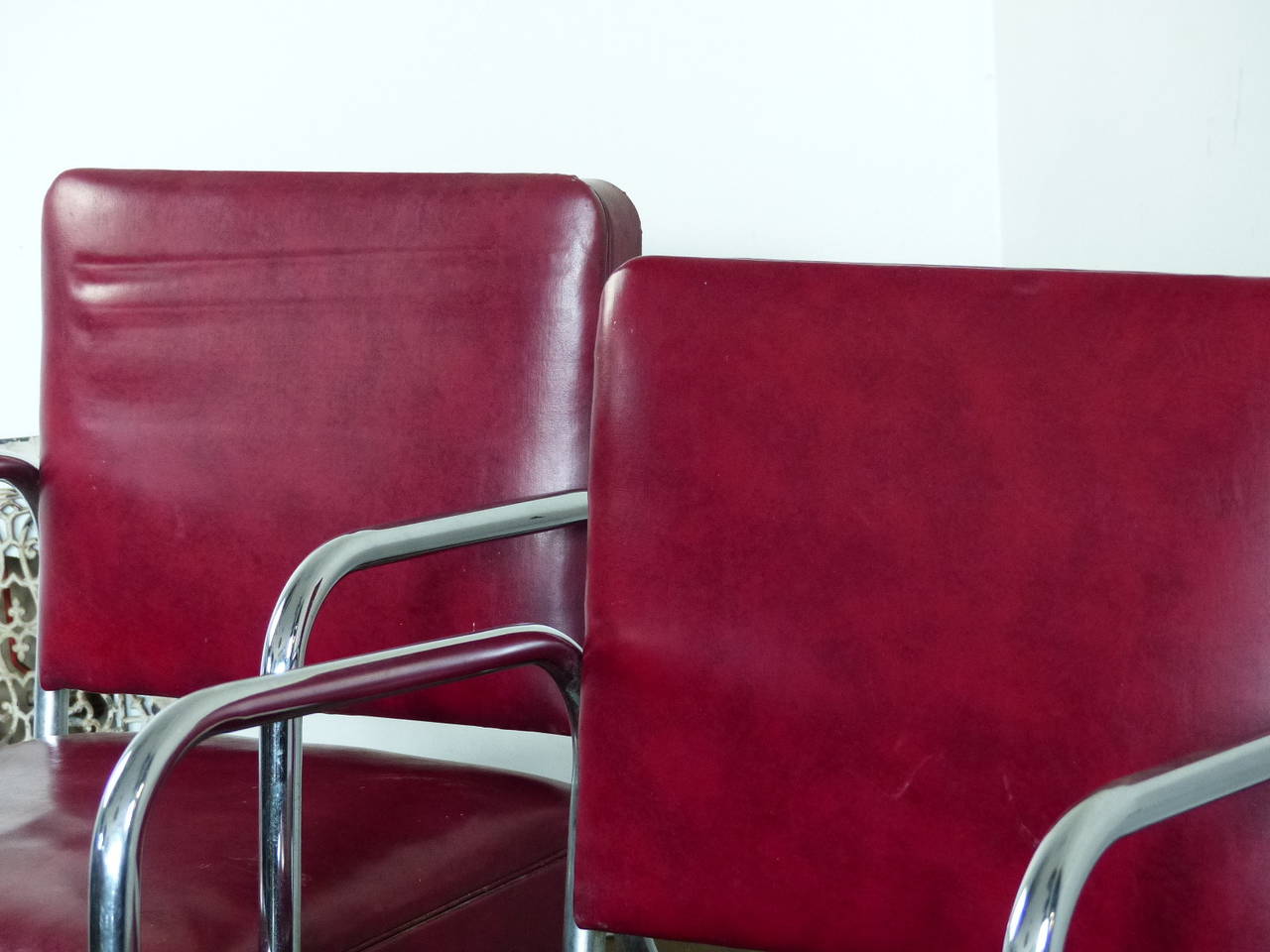 1950s Pair of Chrome Lounge Chairs