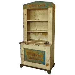 Antique 1920 Metal Advertising Display Cabinet