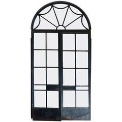 Antique 19th Century Large Steel and Cast Iron Decorative Doors from a Conservatory