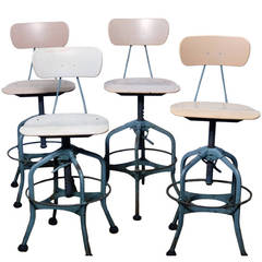 Vintage Adjustable Toledo industrial stools