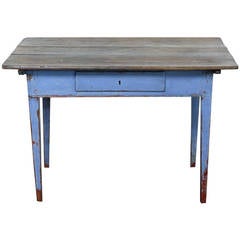 Antique 19th Century Pine Side Table in Original Paint