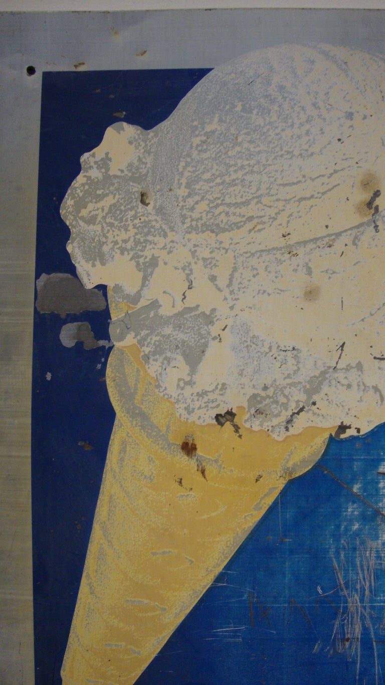 Ice Cream Sign In Fair Condition In Surrey, BC