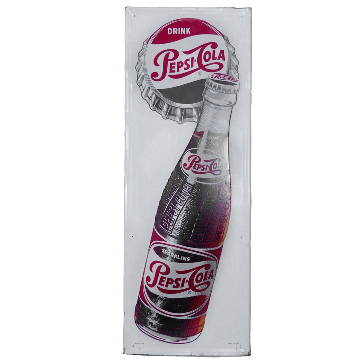 1953 tin advertising sign Pepsi-cola