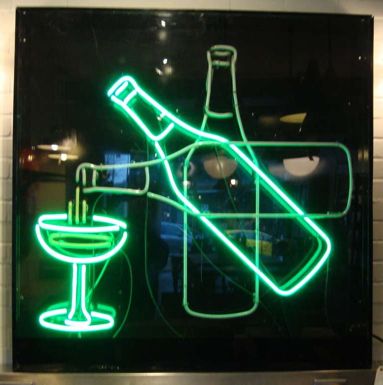 Great moving neon sign in acrylic case
