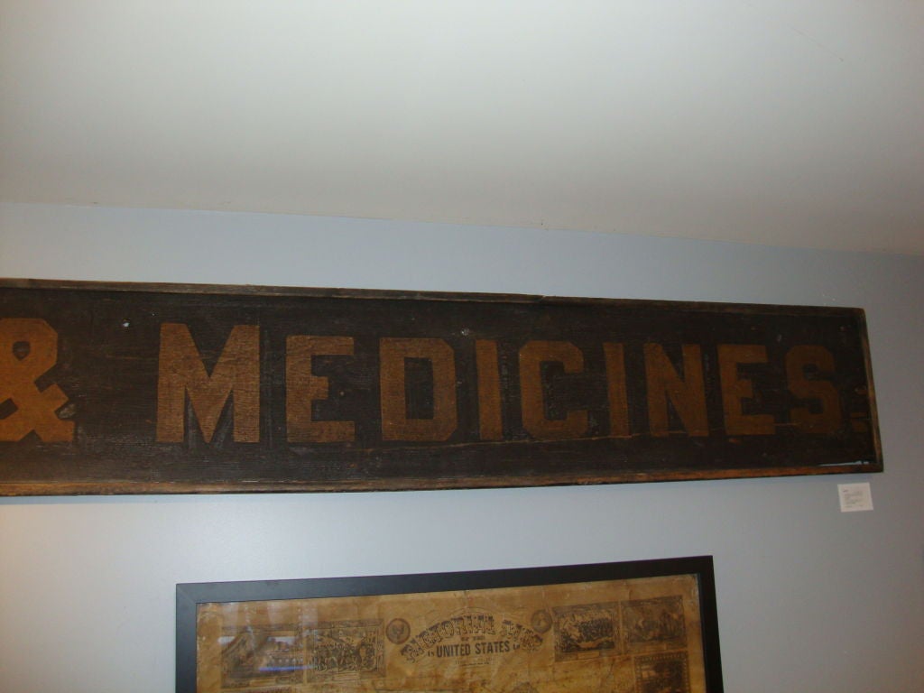 19th Century Wooden Medical Sign