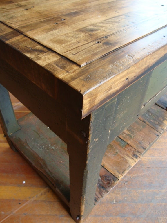 Wood 19th Century Working Island/Workbench