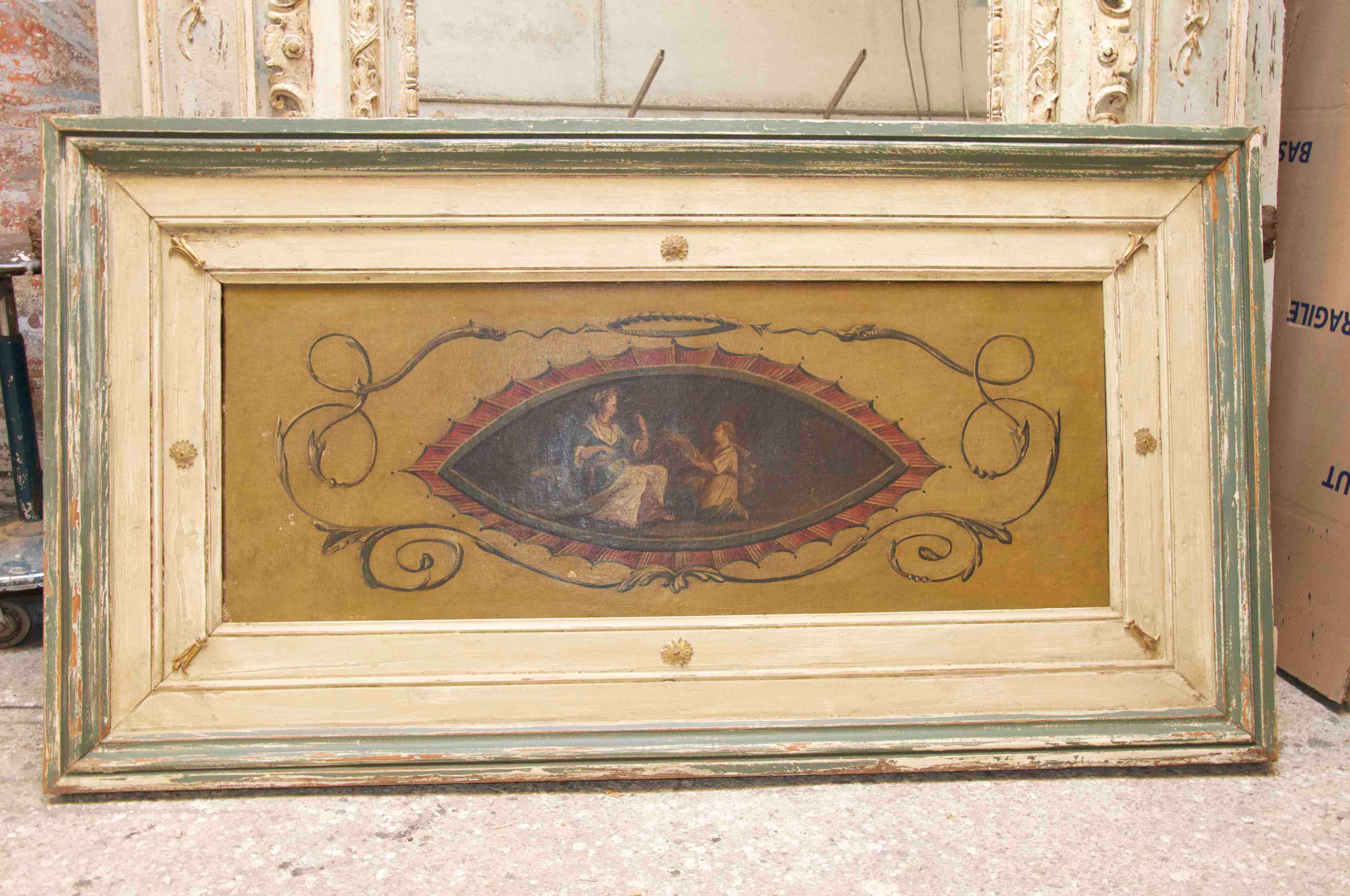 Boiserie with elegant scene For Sale