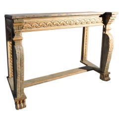 French painted and gilt console table