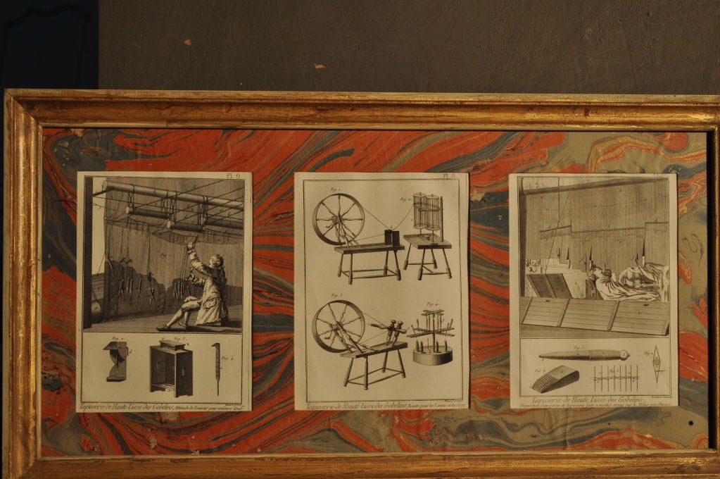 6 Set of 3 framed engravings of Diderot D'Alembert For Sale 1