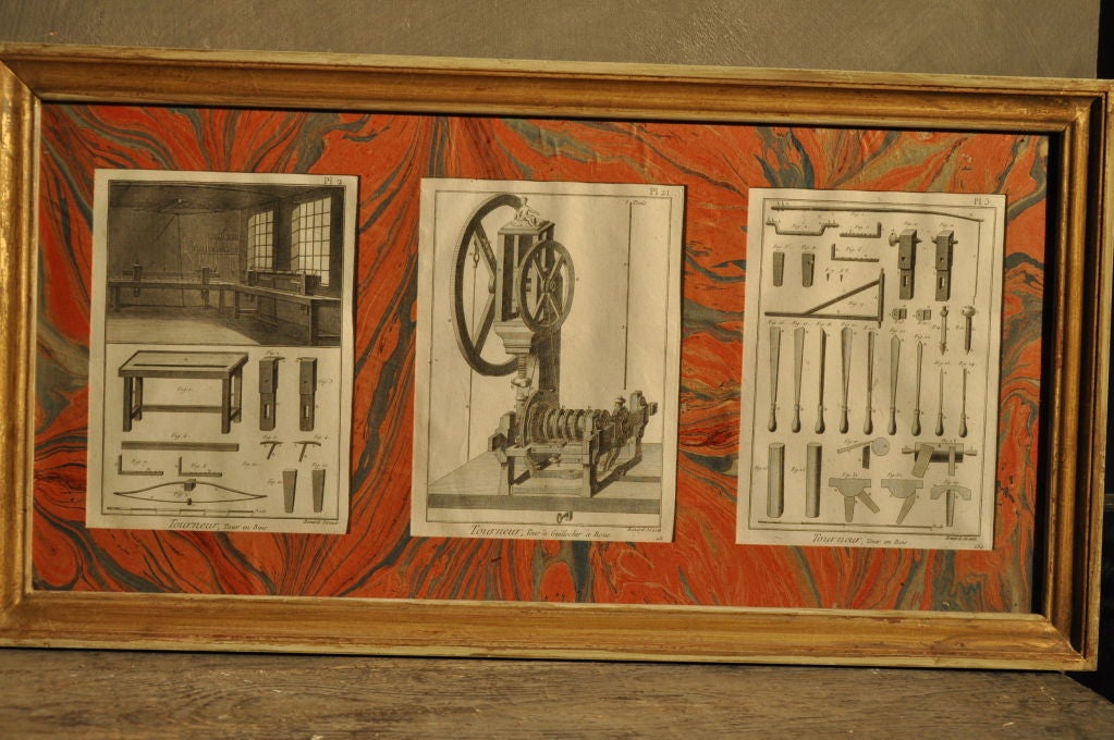 6 Set of 3 framed engravings of Diderot D'Alembert For Sale 2