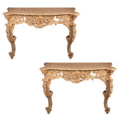 Louis XV style pair of consoles