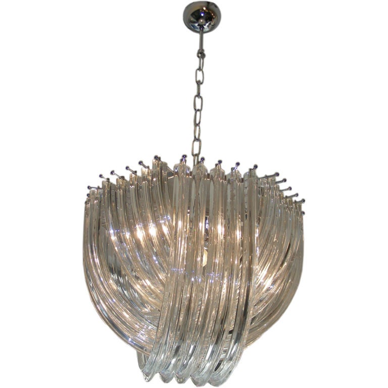 Murano chandelier in white cristal For Sale
