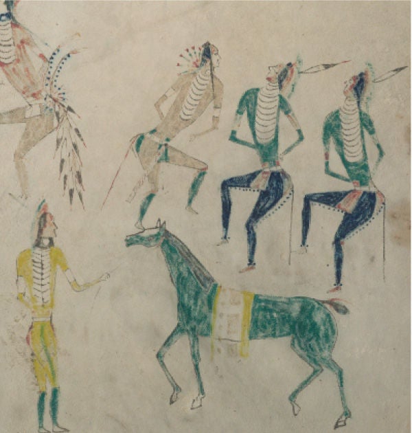 Plains Indian Hide Painting , Wind River Shoshone, Wyoming