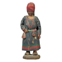 Antique Wood Figure Sami Woman