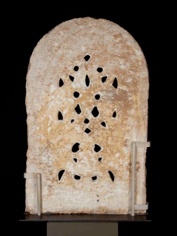 18th Century and Earlier Carved Stone Indian temple window sculpture For Sale