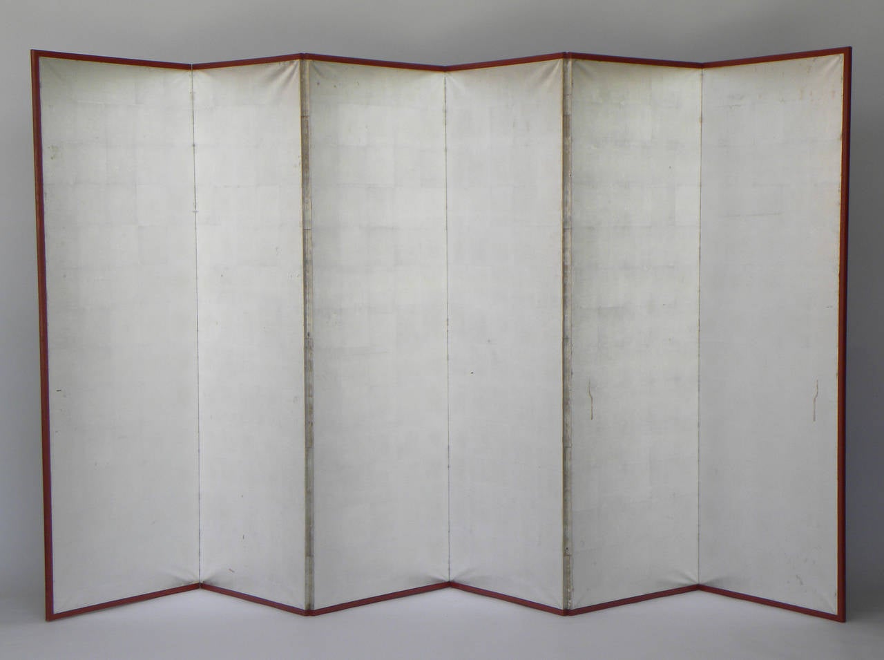 Six-panel silver leafed screen from Japan, circa 1870.
