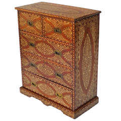 Antique Wood and Bone Inlay Chest - IA 1005
